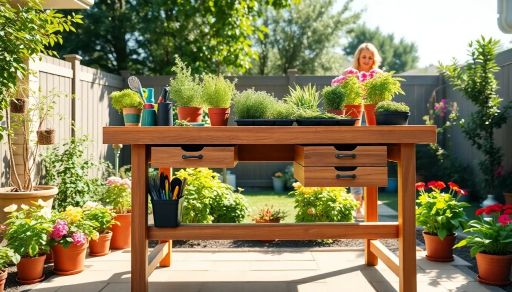 gardening table outdoor