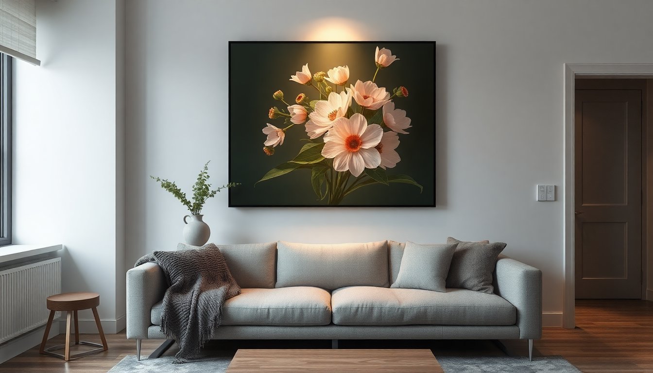 glowing floral painting decor tropleftbig